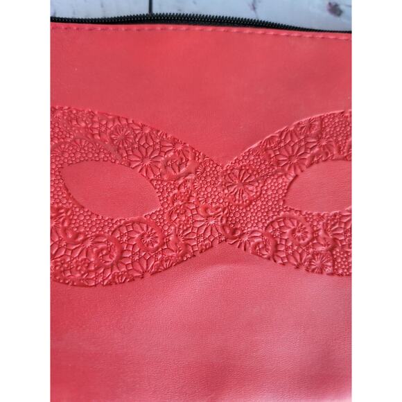 IPSY Red Sunglass/Mask Pattern Embossed Cosmetic Bag NWOT - Picture 2 of 7